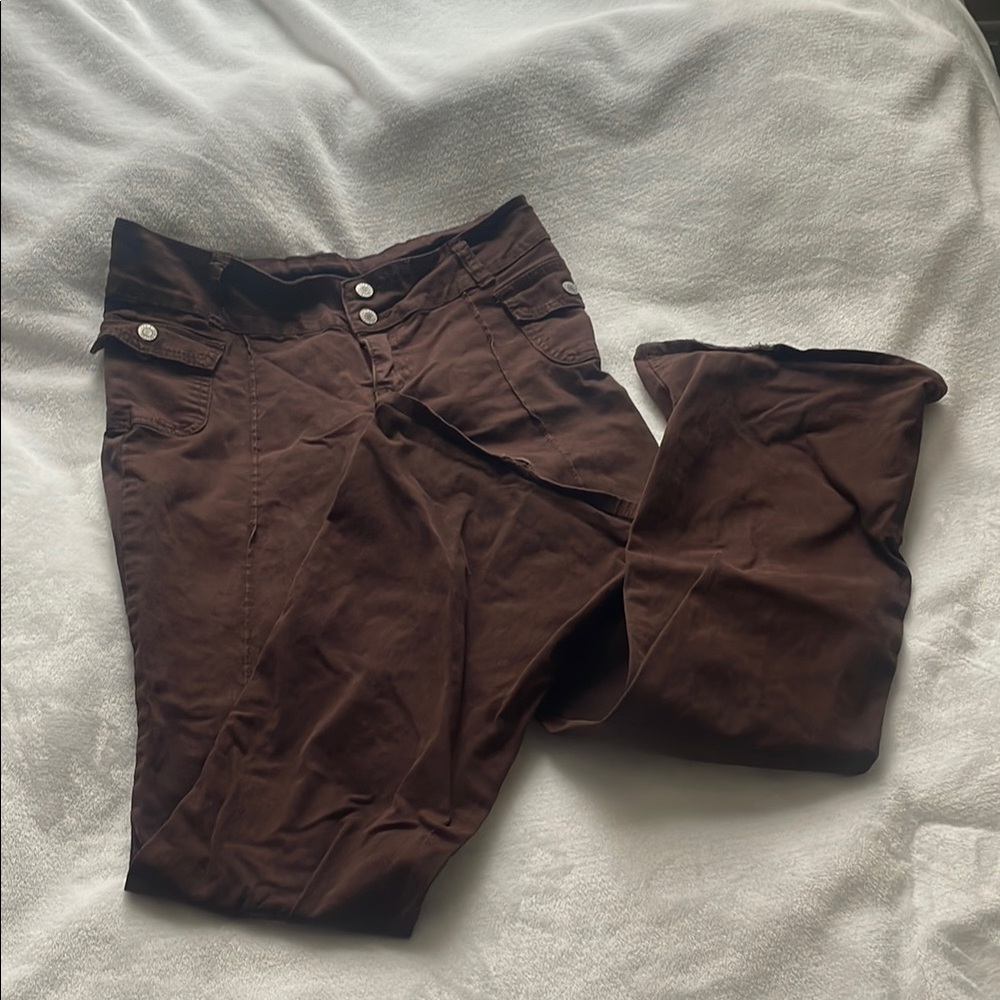 Brandy Melville Low Waisted Boot Cut Brown Pants